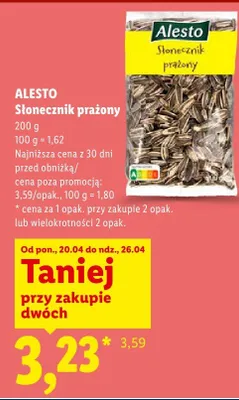 Słonecznik prażony Alesto promocja w Lidl