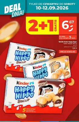 Wafelki Kinder Happy Hippo Hazelnut promocja w Dealz