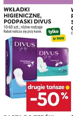 Wkładki higieniczne Divus promocja w Stokrotka