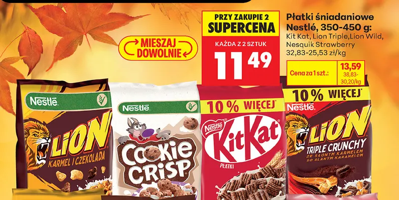 Płatki śniadaniowe Nestlé Lion Wild promocja w Biedronka
