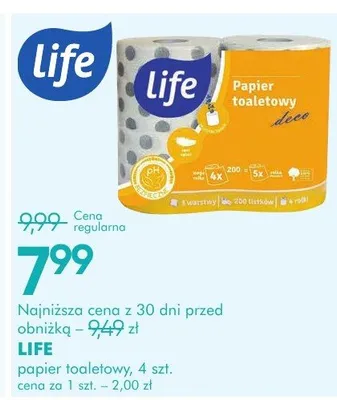 Papier toaletowy, 4 szt. promocja w Super-Pharm