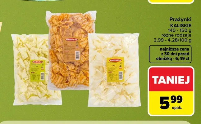 Prażynki ziemniaczane Kaliskie promocja w Carrefour