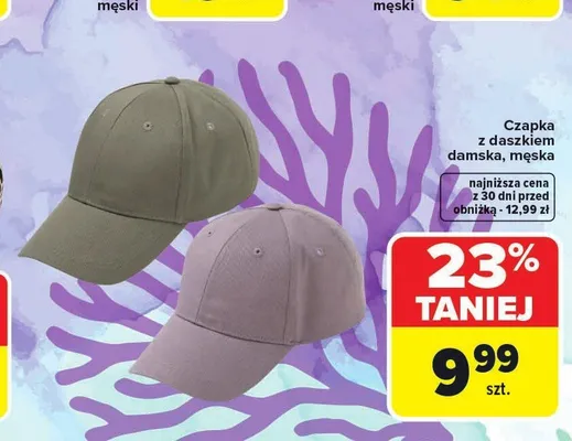 Czapka z daszkiem damska, męska promocja w Carrefour