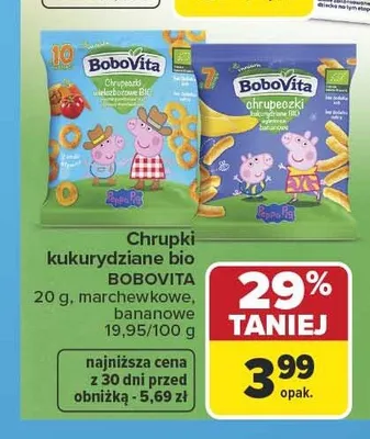 Chrupki kukurydziane bio BoboVita bananowe promocja w Carrefour
