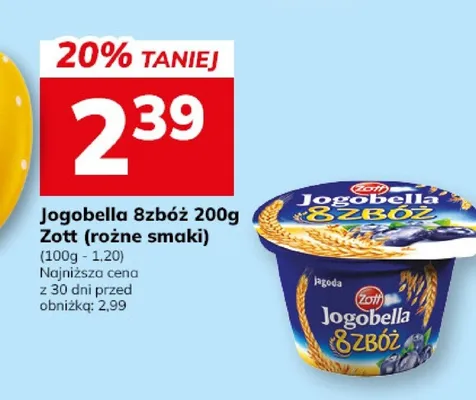 Jogurt 8 zbóż różne smaki promocja w Hitpol