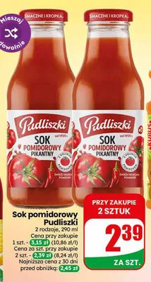 Sok pomidorowy Pudliszki promocja w Dino