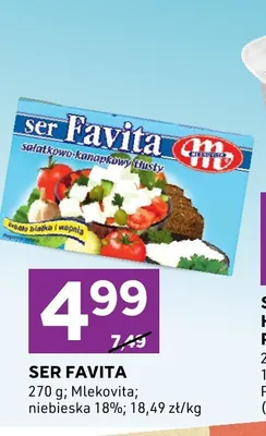 Ser Favita sałatkowo-kanapkowy tłusty Mlekovita promocja w Stokrotka