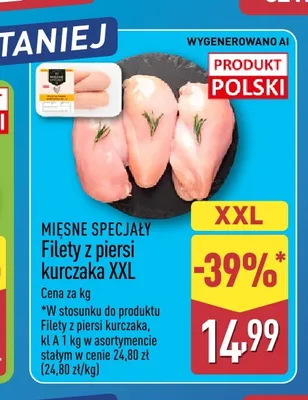 Filety z piersi kurczaka XXL Mięsne Specjały promocja w Aldi