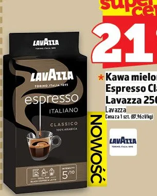 Kawa mielona Espresso Classico Lavazza 250 g promocja w TOPAZ