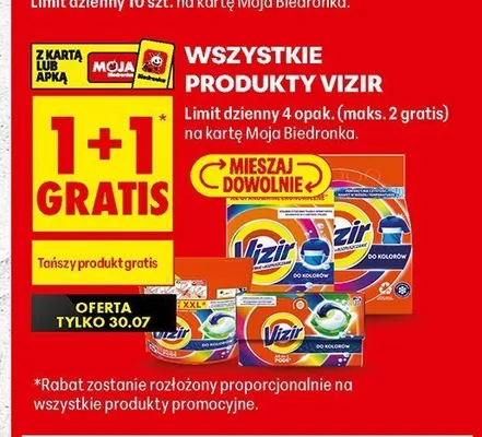 Kapsułki do prania Vizir Do Kolorów promocja w Biedronka