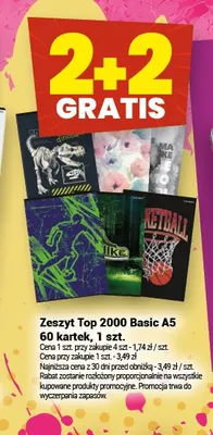 Zeszyt Top 2000 Basic A5 60 kartek promocja w Twój Market