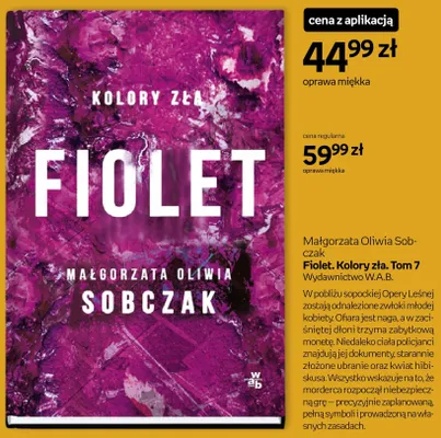 Książka Fiolet Kolory zła Tom 7 Małgorzata Oliwia Sobczak Wydawnictwo W.A.B. promocja w Empik