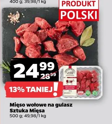 Mięso wołowe na gulasz Sztuka Mięsa promocja w Netto