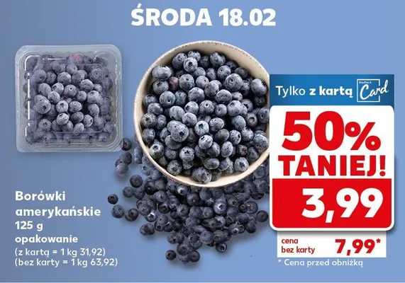 Borówki amerykańskie 125 g Kaufland promocja w Kaufland