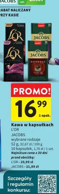 Kawa w kapsułkach L'OR i Jacobs promocja w Intermarche