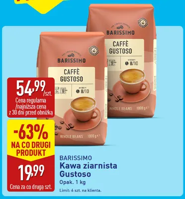 Kawa ziarnista Gustoso Barissimo promocja w Aldi