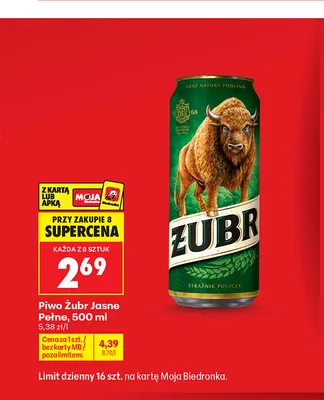 Piwo Żubr promocja w Biedronka