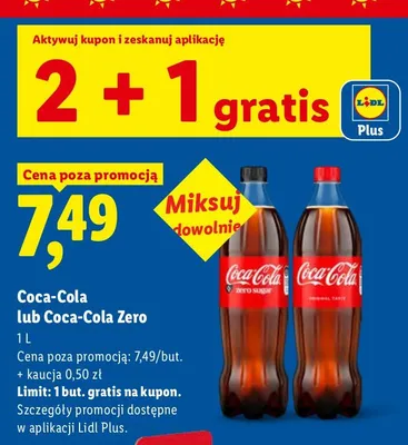 Napój gazowany Coca-Cola Zero promocja w Lidl