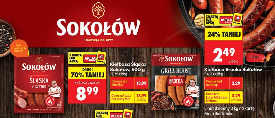 Kiełbasa Śląska Sokołów promocja w Biedronka