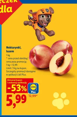 Nektarynki luzem promocja w Lidl