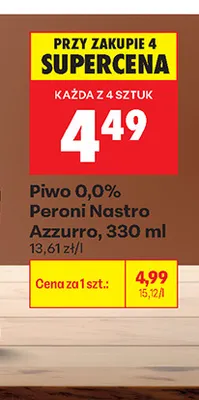 Piwo bezalkoholowe Peroni Nastro Azzurro promocja w Biedronka