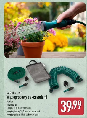 Wąż ogrodowy z akcesoriami promocja w Aldi
