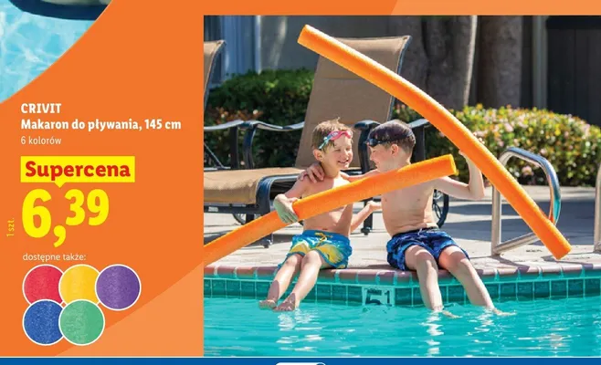 Makaron do pływania Crivit pomarańczowy 145 cm promocja w Lidl