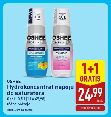 Hydrokoncentrat napoju do saturatora Oshee Drop In Elektrolity Zero promocja w Aldi