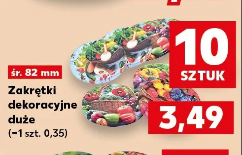 Zakrętki dekoracyjne duże 10-pak śr. 82 mm promocja w Kaufland