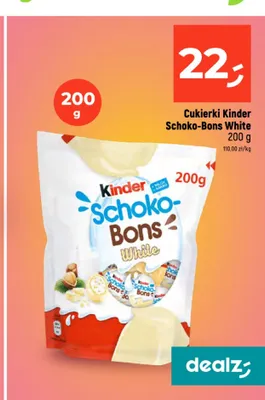 Cukierki Kinder Schoko-Bons White promocja w Dealz