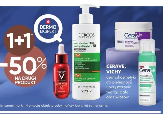 Dermokosmetyki do pielęgnacji twarzy, ciała oraz włosów CeraVe, Vichy promocja w Super-Pharm