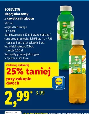 Napój aloesowy z kawałkami aloesu promocja w Lidl