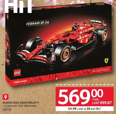 Klocki LEGO 42207 BOLD F1 Ferrari SF-24 Technic promocja w Selgros