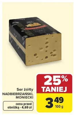 Ser żółty Nadbiebrzański Moniecki promocja w Carrefour Market