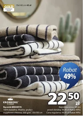 Ręcznik Bredbyn 50x100 cm Kronborg promocja w Jysk