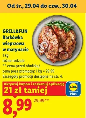 Karkówka wieprzowa w marynacie Grill&Fun promocja w Lidl