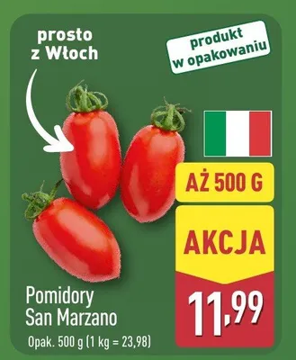 Pomidory San Marzano włoskie promocja w Aldi