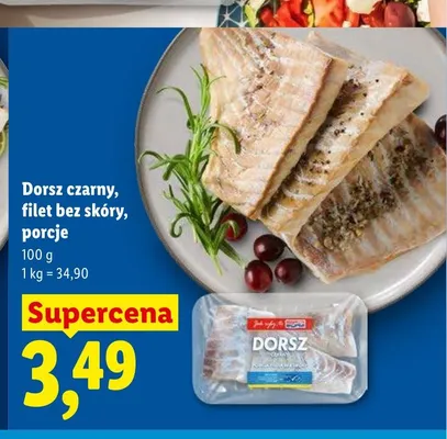 Dorsz czarny filet bez skóry porcje Targ Rybny Lidla promocja w Lidl