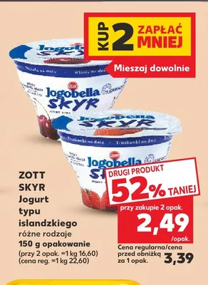 Jogurt typu islandzkiego Skyr Zott promocja w Kaufland