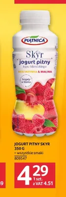 Jogurt pitny Skyr Piątnica promocja w Selgros