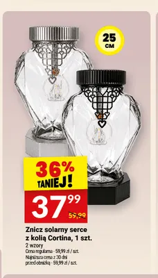Znicz solarny serce z kolią Cortina promocja w Twój Market