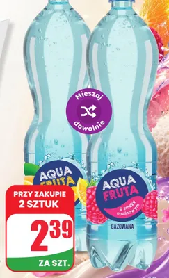 Napój gazowany smakowy Aqua Fruta o smaku malinowym promocja w Dino