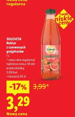 Nektar z czerwonych grejpfrutów Solevita promocja w Lidl