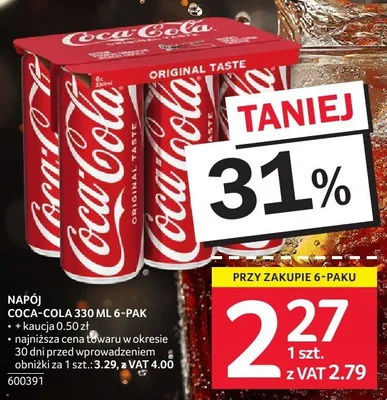 Napój Coca-Cola 330ML 6-PAK promocja w Selgros