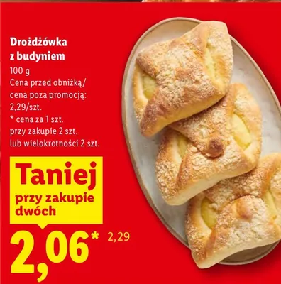 Drożdżówka z budyniem promocja w Lidl