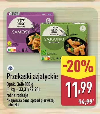 Przekąski azjatyckie samosy Asia Green Garden promocja w Aldi