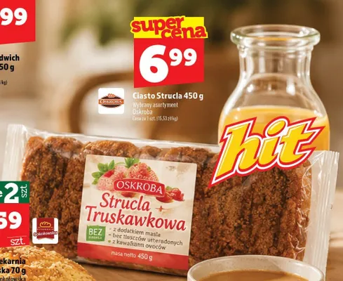 Ciasto Strucla truskawkowa Oskroba promocja w TOPAZ