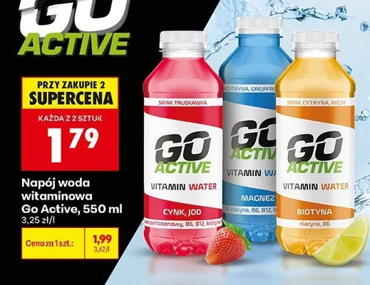 Napój woda witaminowa Go Active Cytryna Mięta promocja w Biedronka