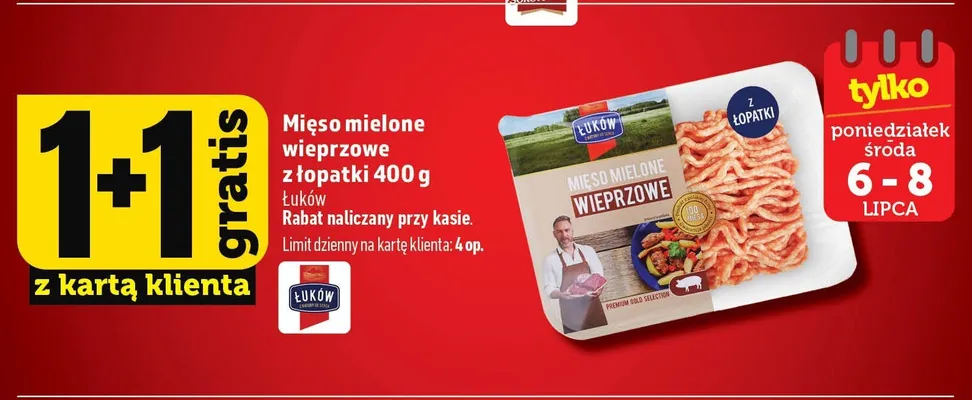 Mięso mielone wieprzowe z łopatki Łuków promocja w TOPAZ