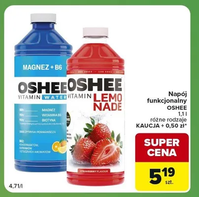 Napój funkcjonalny Oshee Vitamin Lemonade Strawberry promocja w Carrefour Express